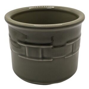 Longaberger Pottery Crock One Pint Woven Traditions Green Textured USA No Lid‎